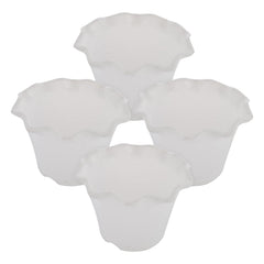 Kuber Industries Blossom Flower Pot|Durable Plastic Flower Pots|Planters for Home Décor|Garden|Living Room|Balcony|Pack of 4 (White)