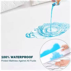 Kuber Industries 6.5 X 6 FT. Double Bed Mattress Cover/Protector I 100% Terry Cotton I Waterproof, Breathable I Hypoallergenic King Size Bed Cover I Ultra Soft, Elastic Strap,  Anti-Slip Fitted Design I 78" X 72" (Maroon)