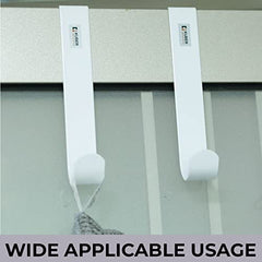 Kuber Industries Cloth Hanger|Wall Mounted Towel Hanger|Multipurpose Cloth & Towel Holder|Iron Spray Material|Easy Installation|Interchangeable Over The Door Hook | Pack of 6 |White