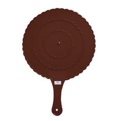 Heart Home Plastic Lightweight Handfan|Hath Pankha|Beejna for Natural Cooling Air Home Decor and Travel Useful, Pack of 3 (Brown)