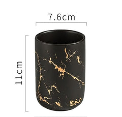 Kuber Industries Toothbrush Holder | Toothbrush Holder with Metal Tray | Counter Top Toothbrush Holder | Bathroom for Wash Basin | ZX011WB-2T | Pack of 2 | White & Black