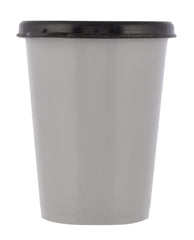 Kuber Industries Plastic Glass/Tumbler with Lid, 300ml- Set of 2 (Grey)-HS43KUBMART25665