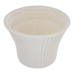 Kuber Industries Sunshine Flower Pot|Durable Plastic Flower Pots|Planters for Home Décor|Garden|Living Room|Balcony|8 Inch (White)