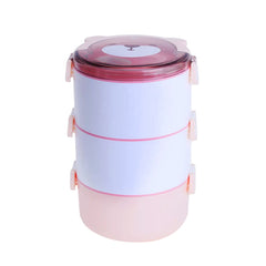Kuber Industries Insulated Lunch Box With 3 Compartments|100% BPA Free, Food Grade ABS Plastic|Leakproof & Spill Proof|Dishwasher & Microwave Safe Lunch Box|3000 ML|HX0034190|Pink