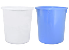 Heart Home Plastic Open Dustbin, Trash Bin, Garbage Bin, Waste Bin, 5Ltr.- Pack of 2 (White & Blue)-47HH01082