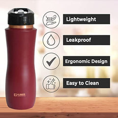 Kuber Copper Water Bottle & Water Dispenser Combo Set|with Added Health Benefits of Copper|Ergonomic Design & Easy to Clean|Pack of 2|5 Liters & 750 ML|Copper & Red