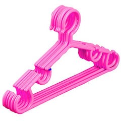 Kuber Industries Exclusive Kids Cloth Hanger|Baby Clothes Hanger Set for Wardrobe|Plastic Hanger|Pack of 5 (Pink)