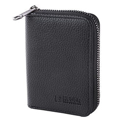 Homestic Card Holder Wallet for Men Women|Debit Credit Card Holder|Wallet for Id, Visiting Card, Buisness Card|RFID Protected|Zipper Closure|Black