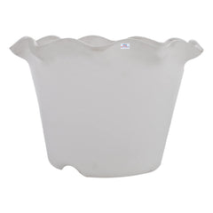 Heart Home Blossom Flower Pot|Durable Plastic Flower Pots|Planters for Home Décor|Garden|Living Room|Balcony|Pack of 2 (White)