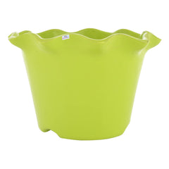 Heart Home Blossom Flower Pot|Durable Plastic Flower Pots|Planters for Home Décor|Garden|Living Room|Balcony|Pack of 4 (Green)