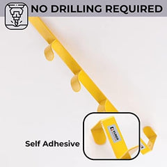 Kuber Industries 5-Level Cloth Hanger|Multipurpose Cloth & Towel Holder|Iron Spray Material|Easy Installation|Interchangeable Over The Door Towel Holder|ZT-3115(Y) Pack of 10|Yellow