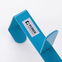 Kuber Industries 5-Level Cloth Hanger|Multipurpose Cloth & Towel Holder|Iron Spray Material|Easy Installation|Interchangeable Over The Door Towel Holder|ZT-3115(B) Pack of 3|Blue