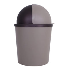 Kuber Industries Table Dustbin|Plastic Swinging Lid Waste Storage Garbage Bin|Desktop Trash Can For Study Table, Office|Pack of 3 (Coffee)