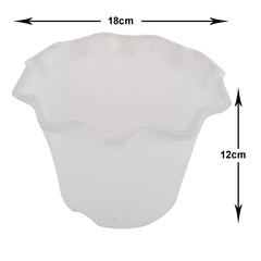 Kuber Industries Blossom Flower Pot|Durable Plastic Flower Pots|Planters for Home Décor|Garden|Living Room|Balcony|Pack of 2 (White & Yellow)