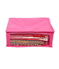 Kuber Industries 12 Piece Non Woven Saree Cover Set, Pink,Standard,KU3196