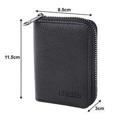 Homestic Card Holder Wallet for Men Women|Debit Credit Card Holder|Wallet for Id, Visiting Card, Buisness Card|RFID Protected|Zipper Closure|Black
