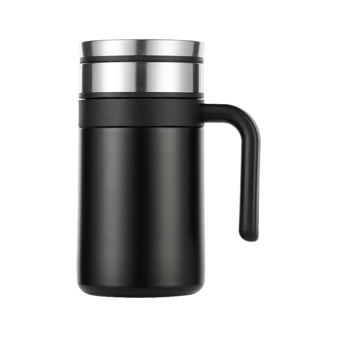 Homestic Stainless Steel Vacuum Insulated Travel Mug with Lid 420 ML (Black)
