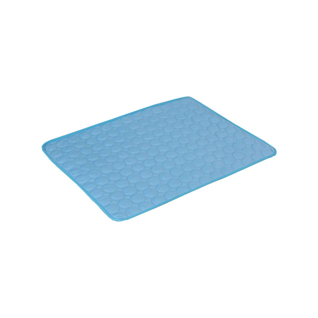 Urbane Home Rectangular Dog & Cat Bed|Premium Cool Ice Silk with Polyester With Bottom Mesh|Multi-Utility Self-Cooling Pad For Dog & Cat|Light-weight & Durable Dog Bed|ZQCJ001B-XS|Blue