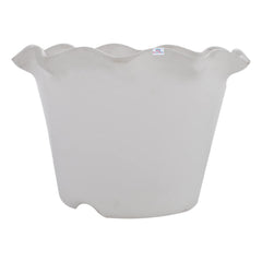 Heart Home Blossom Flower Pot|Durable Plastic Flower Pots|Planters for Home Décor|Garden|Living Room|Balcony|Pack of 2 (White & Green)