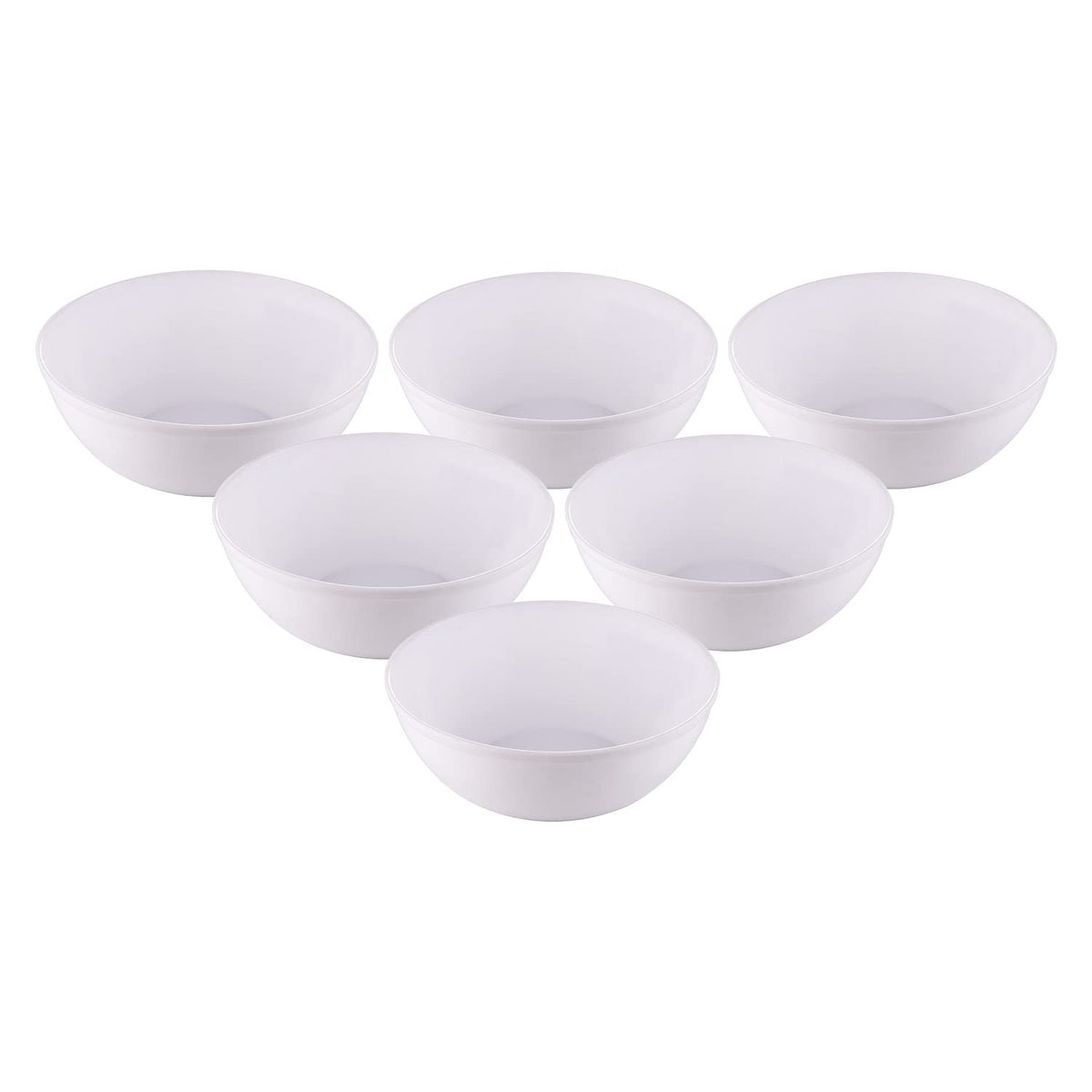 Kuber Industries Bowls|Plastic Dishwasher Safe Bowl|Serving Bowls|Bowls for Kitchen|Microwave Safe Bowls for Salad|Soup|Pasta|2000 ML|Pack of 6 (White)