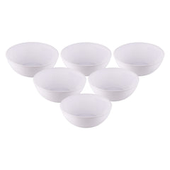 Kuber Industries Bowls|Plastic Dishwasher Safe Bowl|Serving Bowls|Bowls for Kitchen|Microwave Safe Bowls for Salad|Soup|Pasta|2000 ML|Pack of 6 (White)