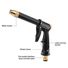 Heart Home Nozzle For Water Pipe|Non-Slip|Comfortable Grip|Multiple Spray Modes|Brass Nozzle Water Spray Gun For ½” Water Pipe|Ideal Pipe Nozzle For Car Wash,Gardening,& Other Uses|Black