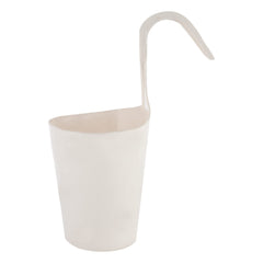 Kuber Industries Hanging Flower Pot|Single Hook Plant Container|Durable Plastic Glossy Finish Pots for Home|Balcony|Garden|9 Inch|Pack of 3 (White)