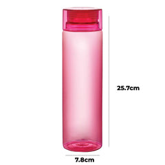 Kuber Industries BPA Free Plastic Water Bottles | Breakproof, Leakproof, Food Grade PET Bottles | Water Bottle for Kids & Adults | Plastic Bottle Set of 4 |Pink