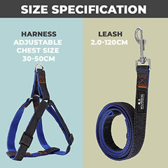 Kuber Industries Dog Belt Combo of Nylon Chest Harness with Leash I Dog Rope for Small to Medium Breeds I Waterproof Harness Chain for Pets (Blue)