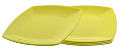 Heart Home Set of 12 Square Plastic Dinner Plates Sets (Green)