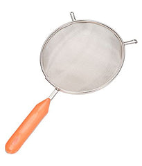 Heart Home Stainless Steel 15 cm Soup & Juice Strainer/Liquid Filter and 9 cm Tea Strainer CHalni Double Mesh Last Long (Silver)