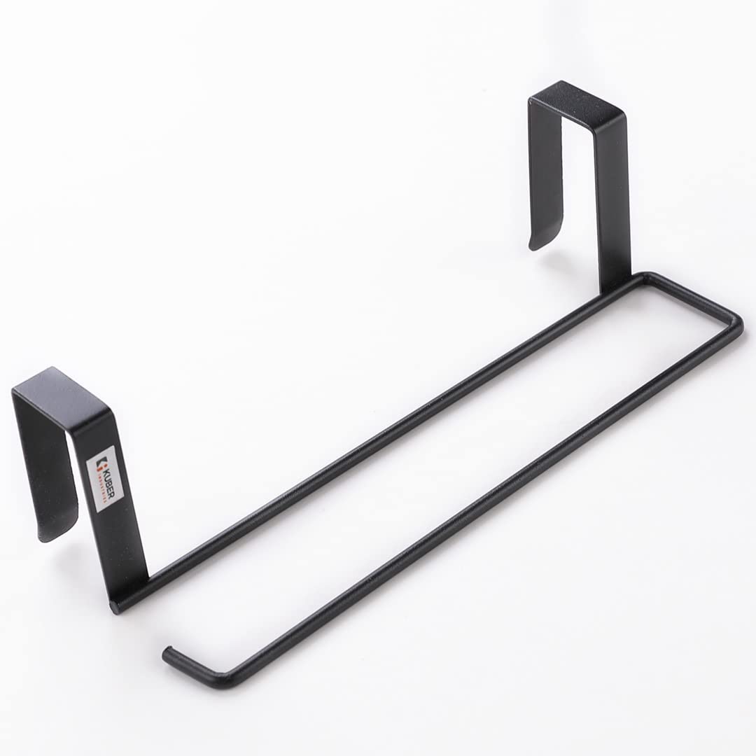 Kuber Industries Tissue Paper Holder|Wall Mounted Napkin Holder For Bathroom|Multipurpose Cloth & Tissue Paper Holder|Iron Spray Build|Easy Installation|Bathroom & Kitchen Organizer|ZT-3120(B)|Black