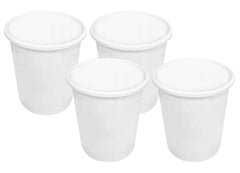 Kuber Industries Plastic Open Dustbin, Garbage Bin For Home, Kitchen, Office, 5Ltr.- Pack of 4 (White)-47KM01059