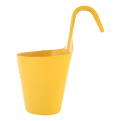 Kuber Industries Hanging Flower Pot|Single Hook Plant Container|Durable Plastic Glossy Finish Pots for Home|Balcony|Garden|9 Inch|Pack of 4 (Multicolor)