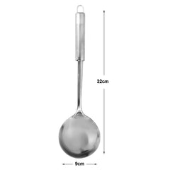 Kuber Industries Ladle|Stainless Steel Serving Chamcha|Nonstick Cooking Ladle|Utensils Cookware Gadgets for Kitchen|9 cm (Silver)
