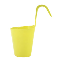 Kuber Industries Hanging Flower Pot|Single Hook Plant Container|Durable Plastic Glossy Finish Pots for Home|Balcony|Garden|9 Inch|Pack of 4 (Green)