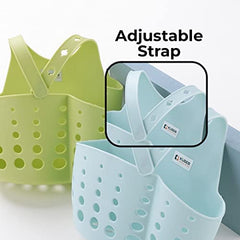 Kuber Industries Kitchen & Bathroom Organizer|Multipurpose Basket Shelf For Kitchen & Bathroom|Premium TPR|Adjustable Snap Fastener|Non-Toxic & Odor-less|Pack of 2|TM15008|Multicolor