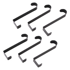 Kuber Industries Cloth Hanger|Wall Mounted Towel Hanger|Multipurpose Cloth & Towel Holder|Iron Spray Material|Easy Installation|Interchangeable Over The Door Hook| Pack of 6 |Black