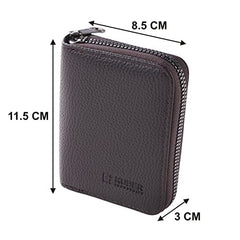 Kuber Industries Card Holder Wallet for Men Women|Debit Credit Card Holder|Wallet for Id, Visiting Card, Buisness Card|RFID Protected|Zipper Closure|Coffee