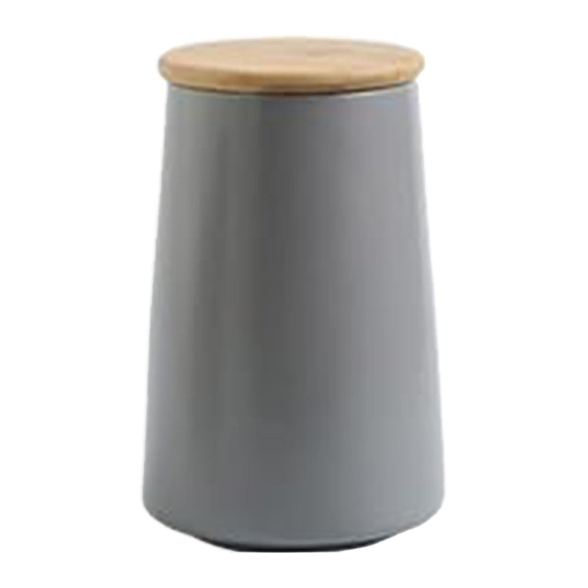 Urbane Home Ceramic Jar | Food Storage Jar | Kitchen Storage Jar | Round Jar for Home | Sugar Storage Jar | Airtight Bamboo Lid | YX03-L-GY | 850 ML | Gray