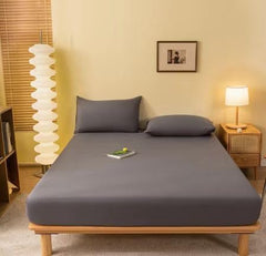 Kuber Industries Double Bed Mattress ProtectorBed Protecter With Elastic "180x200" CM (Dark Grey)