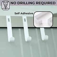 Kuber Industries Cloth Hanger|Wall Mounted Towel Hanger|Multipurpose Cloth & Towel Holder|Iron Spray Material|Easy Installation|Interchangeable Over The Door Hook | Pack of 6 |White