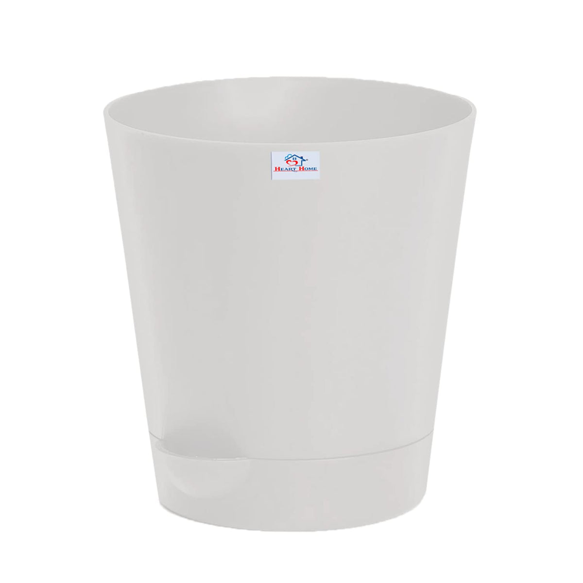 Heart Home Plastic Titan Pot|Garden Container for Plants & Flowers|Self-Watering Pot with Drainage Holes,6 Inch (White)