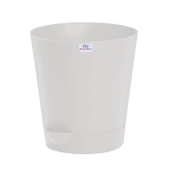 Heart Home Plastic Titan Pot|Garden Container for Plants & Flowers|Self-Watering Pot with Drainage Holes,6 Inch (White)