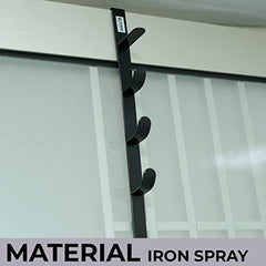 Kuber Industries 5-Level Cloth Hanger|Multipurpose Cloth & Towel Holder|Iron Spray Material|Easy Installation|Interchangeable Over The Door Towel Holder|ZT-3115|Pack of 1|Black