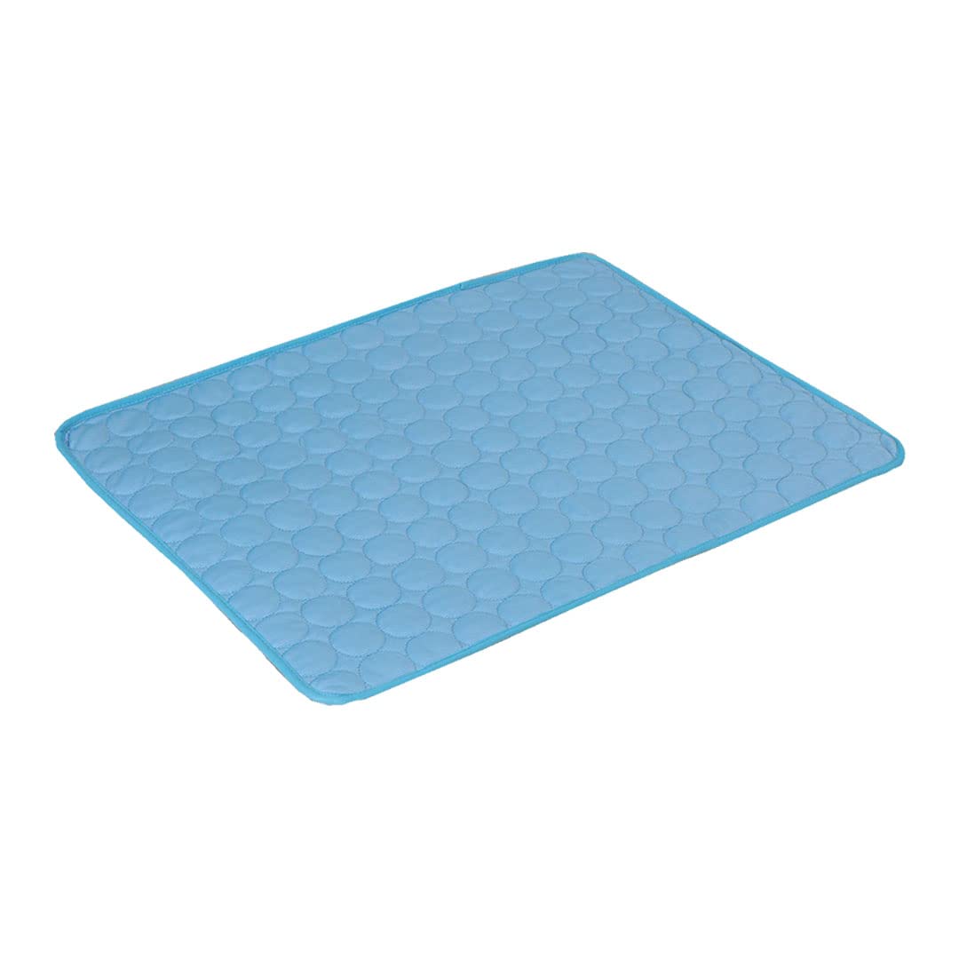Kuber Industries Rectangular Dog & Cat Bed|Premium Cool Ice Silk with Polyester with Bottom Mesh|Multi-Utility Self-Cooling Pad for Dog & Cat|Light-Weight & Durable Dog Bed|ZQCJ001B-L|Blue