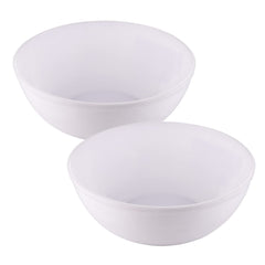 Kuber Industries Bowls|Plastic Dishwasher Safe Bowl|Serving Bowls|Bowls for Kitchen|Microwave Safe Bowls for Salad|Soup|Pasta|2000 ML|Pack of 2 (White)