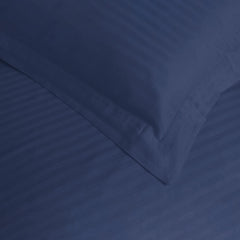Kuber Industries Lining Design Cotton Double Bedsheet with 2 Pillow Covers, 90"x100" (Blue)-50KM01937