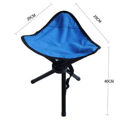Kuber Industries Portable Portable Stool for Travelling|Foldable Outdoor Sitting Chair|Tripod 3 Leg Chair for Camping, Picnic, Hiking|Blue|