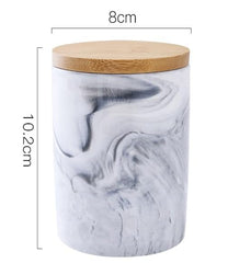 Heart Home Ceramic Jar | Food Storage Jar | Kitchen Storage Jar | Round Jar for Home | Sugar Storage Jar | Airtight Bamboo Lid | YX09-M-GY | 400 ML | Gray